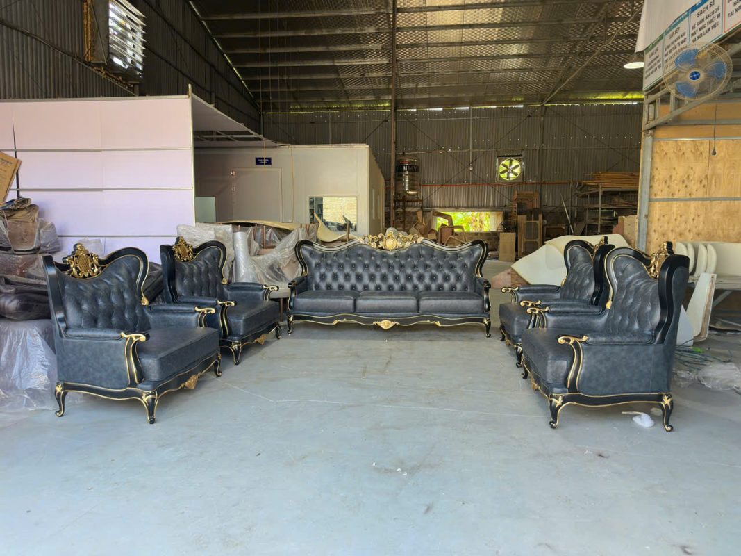 Bộ Sofa Tân Cổ Điển Da Thật DG-0099