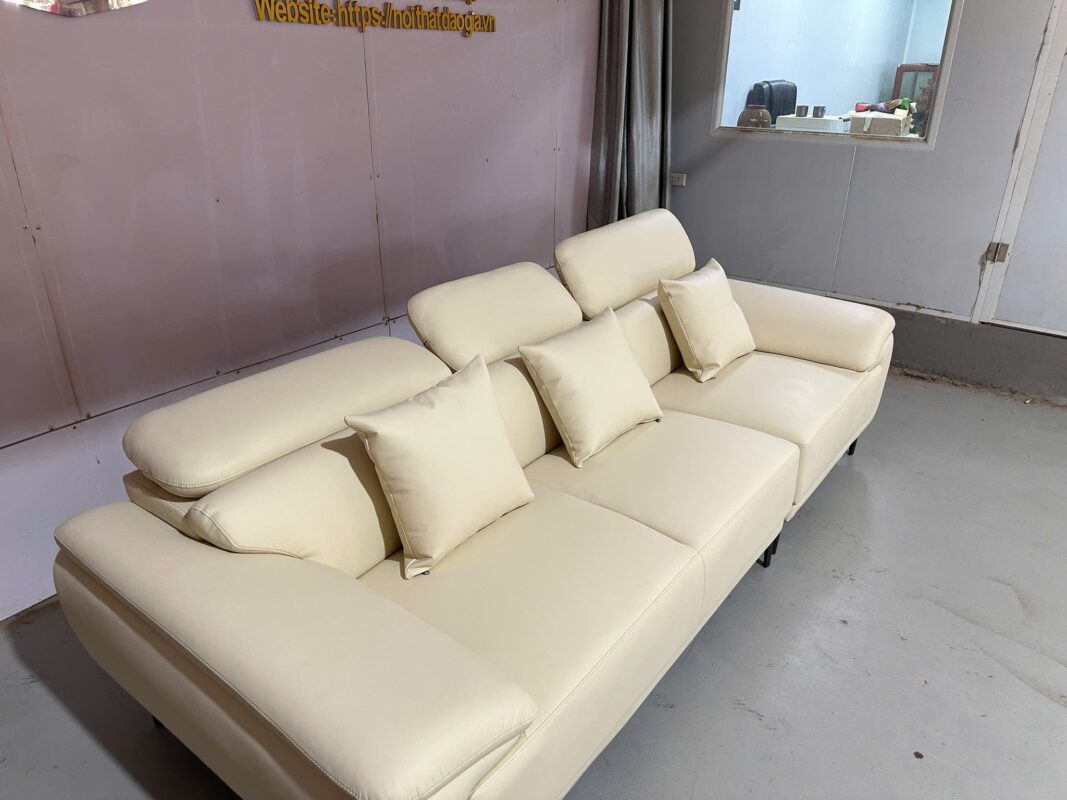 SOFA DA THẬT MÀU KEM