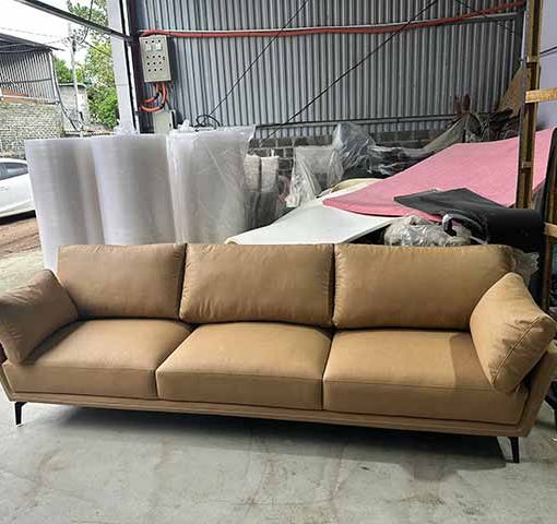 Sofa Vải Nâu Nhạt 3 Chỗ Ngồi