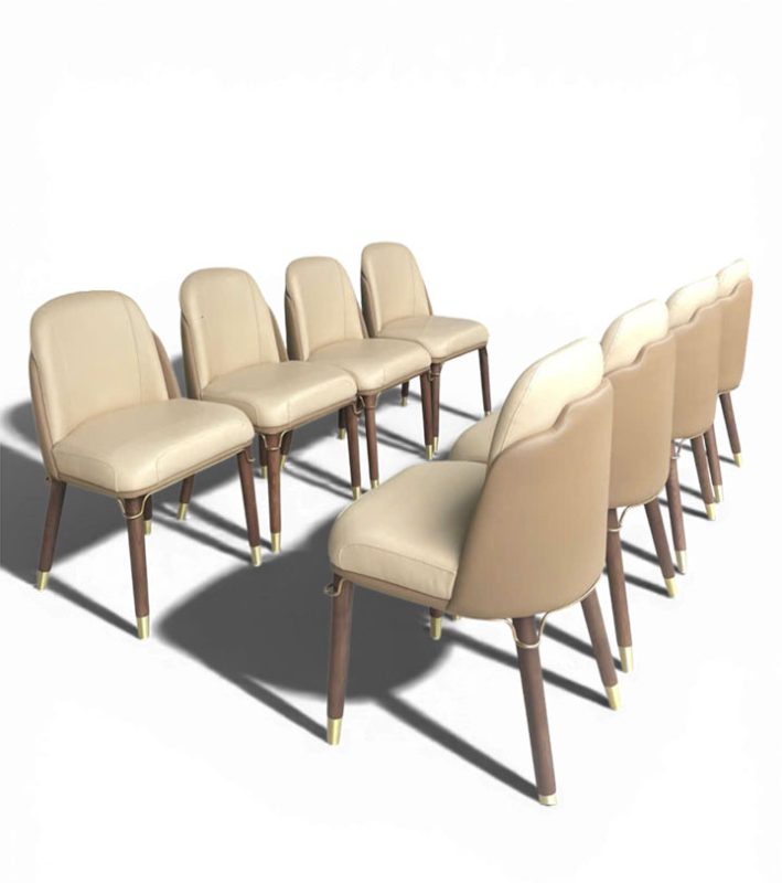 Ghế Ăn Bọc Da Chân Gỗ