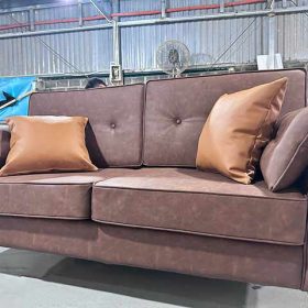 Sofa Da Nâu 2 Chỗ Ngồi