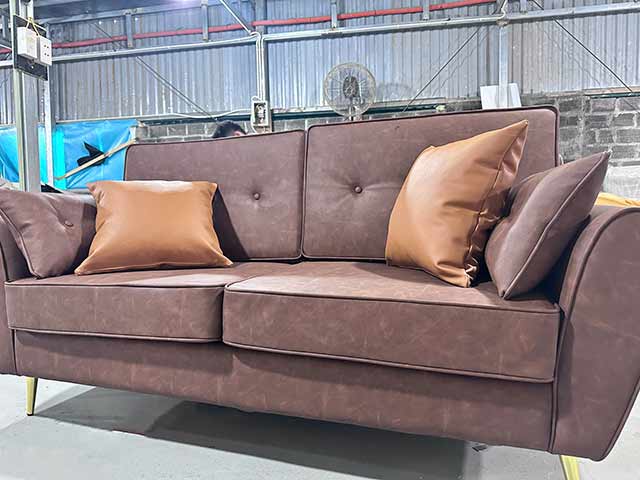 Sofa Da Nâu 2 Chỗ Ngồi
