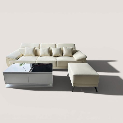 SOFA DA THẬT MÀU KEM