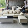 SOFA DA THẬT MÀU KEM