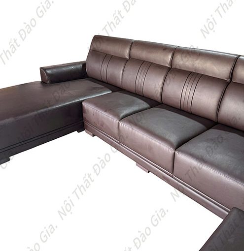 sofa da góc chữ L cao cấp Mộc Đào Gia
