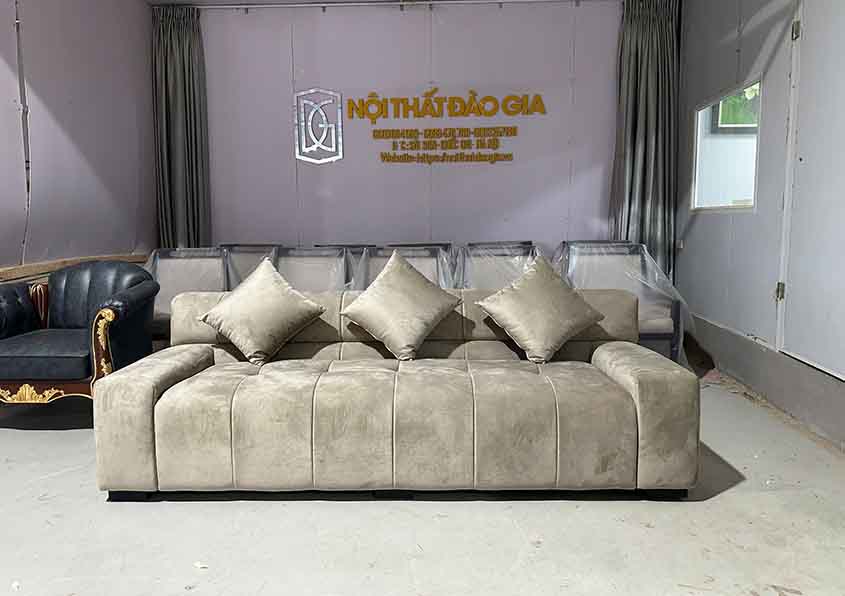 Sofa Băng Bọc Vải Nhung