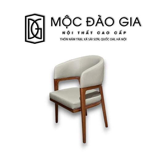 Ghế Gỗ Bọc Da Lưng Vòng