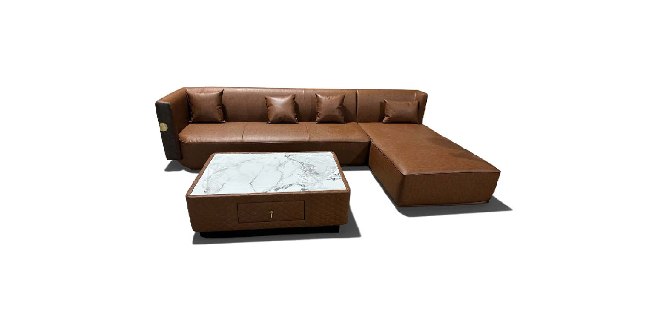 sofa chữ L bọc da